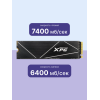 Твердотельный накопитель/ ADATA SSD GAMMIX S70 BLADE, 2048GB, M.2(22x80mm), NVMe, PCIe 4.0 x4, 3D TLC, R/W 7400/6400MB/s, IOPs 650 000/740 000, DRAM buffer 2048MB, TBW 1480, DWPD 0.4, with Heat Spreader (5 лет) ADATA