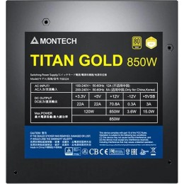 Блок питания Montech ATX 850W TITAN GOLD Gen.5 80+ gold (20+4pin) APFC 135mm fan 12xSATA Cab Manag RTL