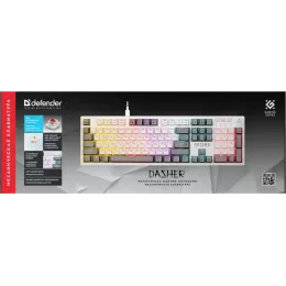 Defender Механическая клавиатура Dasher GK-472 RU,бел/сер,104кн,YH красн,1.5м