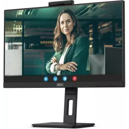 AOC Q27P3QW 27" 2560x1440, IPS, 75Hz, 50M:1, 350cd, 4ms, 2xHDMI 1.4, DisplayPort 1.2, 4xUSB 3.2, Camera 2.0mp, H. adj 150mm, pivot, Speakers, VESA, 3Y, Black