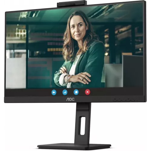 AOC Q27P3QW 27" 2560x1440, IPS, 75Hz, 50M:1, 350cd, 4ms, 2xHDMI 1.4, DisplayPort 1.2, 4xUSB 3.2, Camera 2.0mp, H. adj 150mm, pivot, Speakers, VESA, 3Y, Black AOC