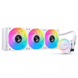 Система жидкостного охлаждения/ Water Cooling System JONSBO TG-360 White (300W, 360mm, White, ARGB/ Fans: 3x120mm, 66.19CFM, 35.4dBA, 1800RPM/ Pump height 72mm, 30dBA, 2400RPM, Rad thickness 27mm/ S: 1700, 1200, 115X, AM5, AM4)