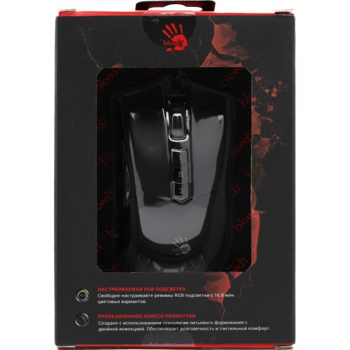 Купить оптическую мышь A4Tech Bloody P90s черного цвета с 8000dpi и 7 кнопками (P90S STONE BLACK)