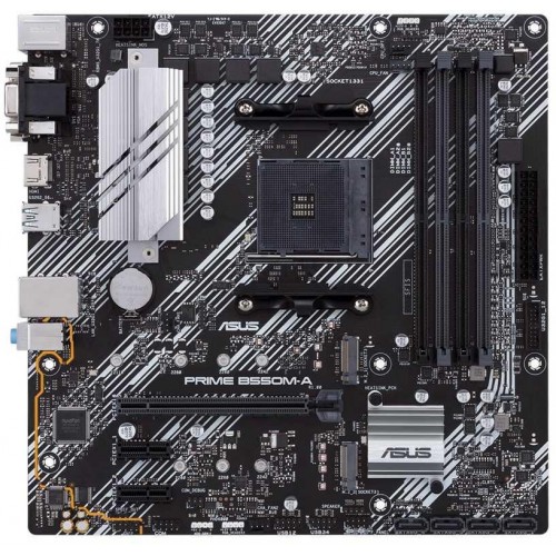 Купить материнскую плату Asus PRIME B550M-A AM4 mATX с поддержкой 4xDDR4, HDMI, DVI и 7.1 звуком