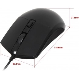 Мышь Оклик 207M черный оптическая 2400dpi USB 4but (1474598)