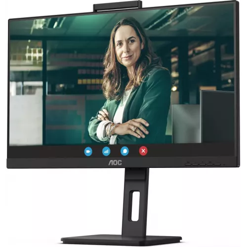 AOC Q27P3QW 27" 2560x1440, IPS, 75Hz, 50M:1, 350cd, 4ms, 2xHDMI 1.4, DisplayPort 1.2, 4xUSB 3.2, Camera 2.0mp, H. adj 150mm, pivot, Speakers, VESA, 3Y, Black AOC