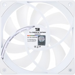 Кулер для корпуса/ Case Cooler Thermalright TL-C12RW-S V2 Reverse (120x120x25mm, 4-pin PWM, ARGB, 58CFM, 25.6dBA, 1500RPM, White)