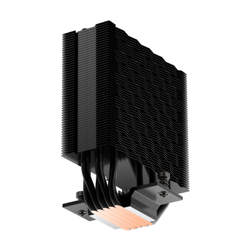 Кулер для процессора/ CPU Cooler PCCooler RT500 BK (240W, 4-pin PWM, LED temp., 152mm, Al/Cu, 5x6mm, 1x120mm, 73.32CFM, 34.9dBA, 2200RPM, S: 1851/1700/1200/115X, AM5/AM4, black) PcCooler