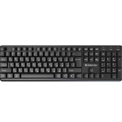 Defender Проводная клавиатура Elemental HB-239 RU, черн,104 кнопки+FN,1.8м Defender