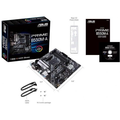 Купить материнскую плату Asus PRIME B550M-A AM4 mATX с поддержкой 4xDDR4, HDMI, DVI и 7.1 звуком