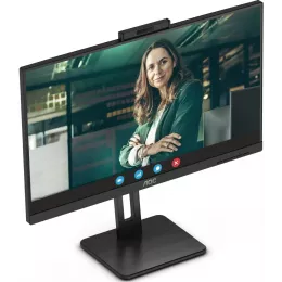 AOC Q27P3QW 27" 2560x1440, IPS, 75Hz, 50M:1, 350cd, 4ms, 2xHDMI 1.4, DisplayPort 1.2, 4xUSB 3.2, Camera 2.0mp, H. adj 150mm, pivot, Speakers, VESA, 3Y, Black