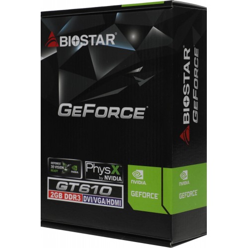 Видеокарта Biostar GeForce GT 610 2Gb DDR3 - PCI-E 2.0, Low Profile, DVI/HDMI/CRT