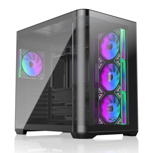 Корпус без блока питания/ Case Raijintek ATREUS BT4, Midi-Tower, TG, 4x120mm ARGB, 2xUSB-A 3.0 + 1xUSB Type-C , E-ATX, ATX, mATX, mITX Black RAIJINTEK CO LTD