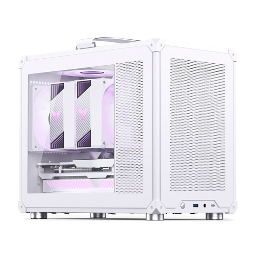 Корпус JONSBO C6 MAX Handle White - Mini-Tower без блока питания, mATX/mITX, 1xUSB-A 3.0 + 1xUSB-C 3.1, без вентилятора