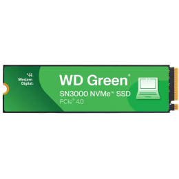 Твердотельные накопители/ WD SSD Green SN3000, 1000GB, M.2(22x80mm), NVMe, PCIe 4.0 x4, QLC, R/W 5000/4200MB/s, TBW 150, DWPD 0.1 (12 мес.)