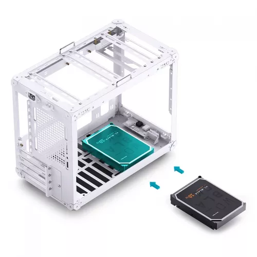Корпус JONSBO C6 MAX Handle White - Mini-Tower без блока питания, mATX/mITX, 1xUSB-A 3.0 + 1xUSB-C 3.1, без вентилятора