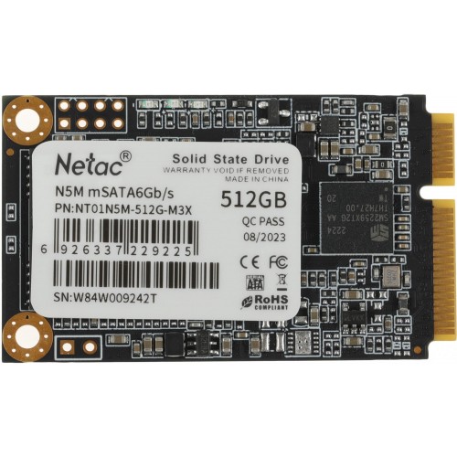 Купить твердотельный накопитель Netac SATA-III 512GB NT01N5M-512G-M3X mSATA – высокая скорость и надежность для вашего устройства
