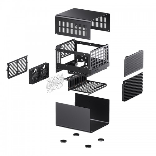 Корпус без блока питания/ Case JONSBO N3, Mini-Tower, no fans, 1xUSB-A 3.0 + 1xUSB-C 3.2, SFX PSU Support, mITX Black JONSBO