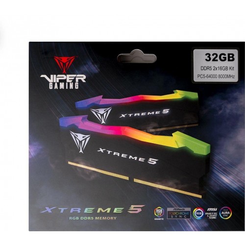 Купить Оперативную Память DDR5 2x16Gb 7600MHz Patriot Viper XTREME RGB с Радиатором - Высокая Производительность для Игровых ПК