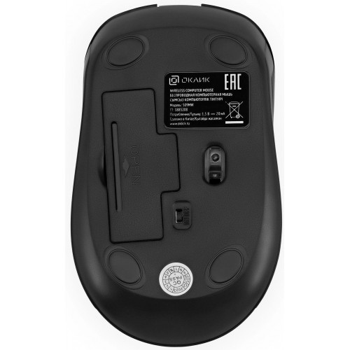 Мышь Оклик 509MW Black: Оптическая беспроводная USB мышь 1600dpi для ноутбука с 4 кнопками