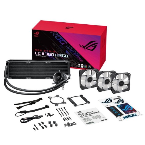 Система водяного охлаждения ASUS ROG Strix LC II 360 ARGB Soc-AM4/1151/1200/2066/1700 черный 4-pin 37.6dB Al Ret (90RC00F1-M0UAY4) [90RC00F1-M0UAY4]