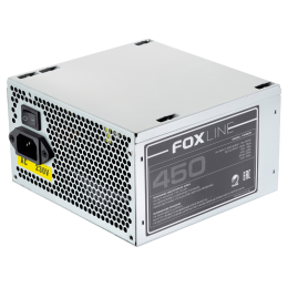 Блок питания 450Вт/ Power Supply Foxline, 450W, ATX, NOPFC, 120FAN, 2xSATA, 2xPATA, 1xFDD, 24+4