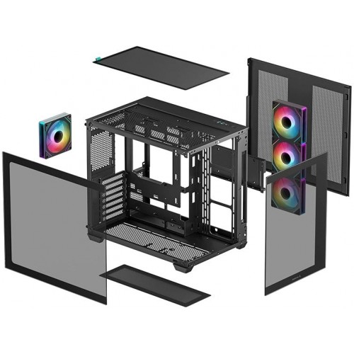 Корпус Deepcool CG530 4F черный ATX с поддержкой 2x120mm и 2x140mm вентиляторов, USB 2.0 и USB 3.0