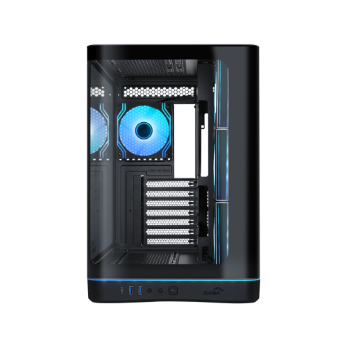 Корпус ПК без блока питания/ Case SAMA V62S Black, Midi-Tower, TG, 4x120mm ARGB, 2xUSB 3.0 + 1xUSB 3.2 Type-C, ATX, mATX, mITX Black SAMA