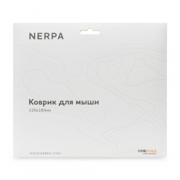 NERPA office mousepad 220x180x4, top CORDURA, bottom PORON, flat paper box