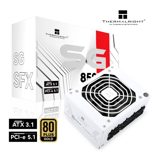 Блок питания 850W/ Power Supply Thermalright, 850W 80+ Gold (SFX, 3.1, PCIe 5.1, Full modular, 1x24(20+4)pin, 1xCPU 8(4+4)pin, 2xPCIe*2 8(6+2)pin, 1x12VHPWR PCIe 5.1 12+4pin 600mm, 3xSATA3, 3xMOLEX4pin, Active, 92x92mm, 100x125x64mm, APFC, OPP, OVP, OTP, 