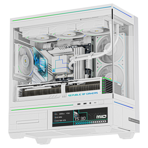 Корпус без блока питания/ Case Thermalright M10 Vision FAN4-M, Mini-Tower, TG, LCD, 4x120mm ARGB, 2xUSB-A 3.0, 1xUSB Type-C, mATX, mITX White