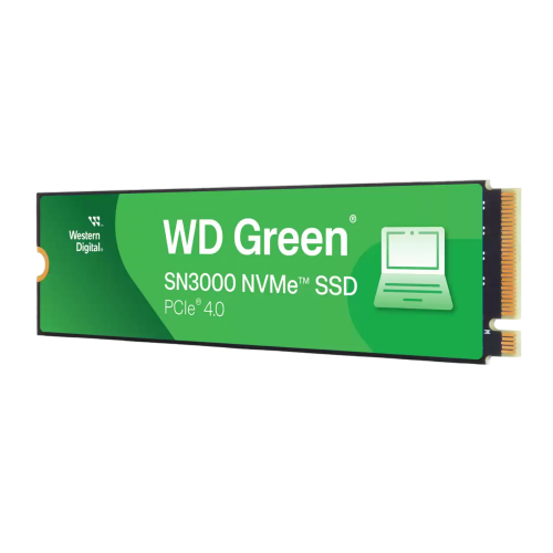 Твердотельные накопители/ WD SSD Green SN3000, 1000GB, M.2(22x80mm), NVMe, PCIe 4.0 x4, QLC, R/W 5000/4200MB/s, TBW 150, DWPD 0.1 (12 мес.)
