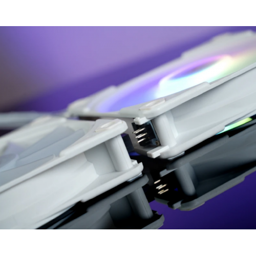 Кулер для корпуса/ Case Cooler JONSBO ZF-120W (120x120x25mm, 4-pin PWM, ARGB, 61.0CFM, 28.9dBA, 1500RPM, White, 3pcs) JONSBO