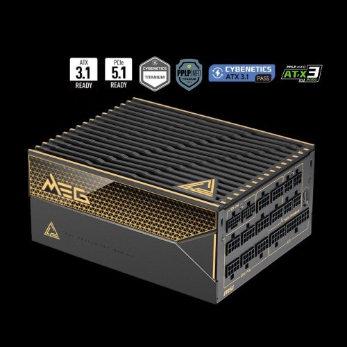 Блок питания ПК MSI MEG Ai1600T PCIE5 , 1600W, 80+ Titanium, полностью модульный, ATX 3.1, PCIE5.1, RTL