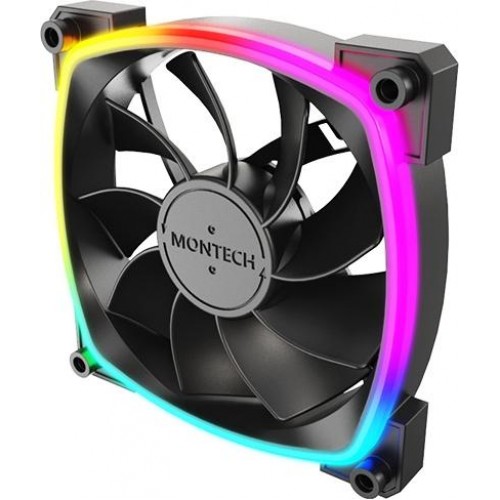 Вентилятор Montech RX120 Reverse ARGB 120mm 4-pin - Черный, 27дБ, Идеальный Для Корпуса