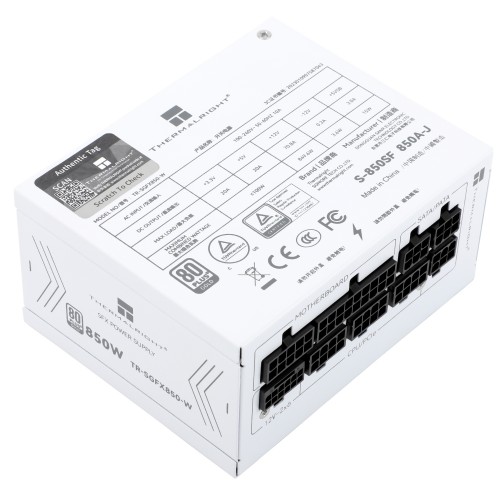 Блок питания 850W/ Power Supply Thermalright, 850W 80+ Gold (SFX, 3.1, PCIe 5.1, Full modular, 1x24(20+4)pin, 1xCPU 8(4+4)pin, 2xPCIe*2 8(6+2)pin, 1x12VHPWR PCIe 5.1 12+4pin 600mm, 3xSATA3, 3xMOLEX4pin, Active, 92x92mm, 100x125x64mm, APFC, OPP, OVP, OTP, 