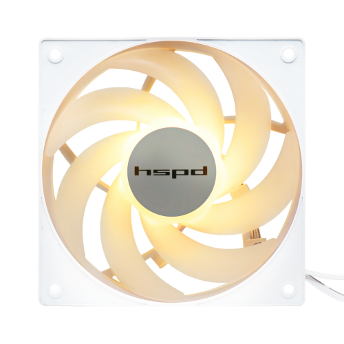 Кулер/ Case Cooler HSPD M1 White (120x120x25mm, 4-pin PWM, ARGB, 57.56CFM, 26.86dBA, 1600RPM, White) HSPD