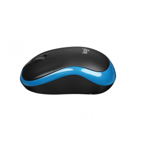 Купить беспроводную оптическую мышь Logitech M185 черный/синий 1000dpi для ноутбука – 2 кнопки, USB (910-002632)