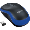 Купить беспроводную оптическую мышь Logitech M185 черный/синий 1000dpi для ноутбука – 2 кнопки, USB (910-002632)