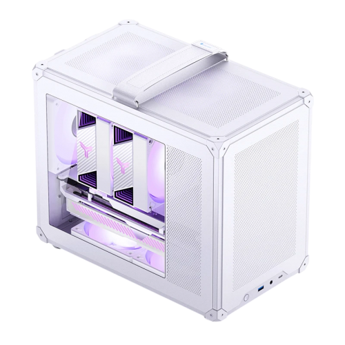 Корпус JONSBO C6 MAX Handle White - Mini-Tower без блока питания, mATX/mITX, 1xUSB-A 3.0 + 1xUSB-C 3.1, без вентилятора