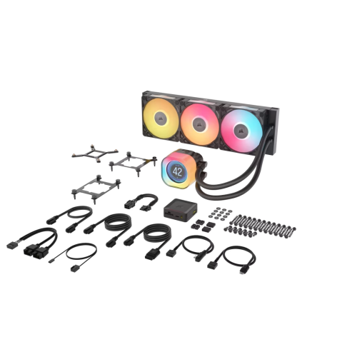 Система жидкостного охлаждения Corsair iCUE LINK TITAN 360 RX LCD: 360mm, RGB, 3 вентилятора 120mm для AM5 и AM4