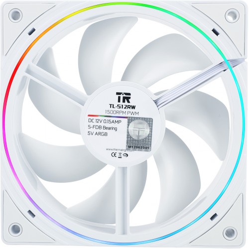 Кулер для корпуса/ Case Cooler Thermalright TL-S12RW Reverse (120x120x25mm, 4-pin PWM, ARGB, 47.6CFM, 23.2dBA, 1500RPM, White) Thermalright