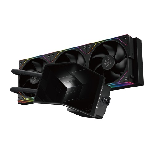 Система жидкостного охлаждения/ Water Cooling System Thermalright Levita Vision 360 (360mm, LED, Black, ARGB/ Fans: 3x120mm, 68.9CFM, 28.2dBA, 2000RPM/ Pump height 98mm, 3000RPM, Rad thickness 27mm/ S: 1700, 1200, 1851, 115X, 2011, 2066, AM5, AM4)