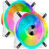 Кулер для корпуса/ Case Cooler Corsair iCUE QL140 RGB 140mm (140x140x25mm, 4-pin PWM, RGB, 50.2CFM, 26dBA, 1250RPM, White, 2pcs) Corsair