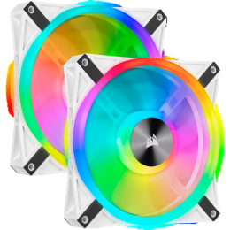 Кулер для корпуса/ Case Cooler Corsair iCUE QL140 RGB 140mm (140x140x25mm, 4-pin PWM, RGB, 50.2CFM, 26dBA, 1250RPM, White, 2pcs)