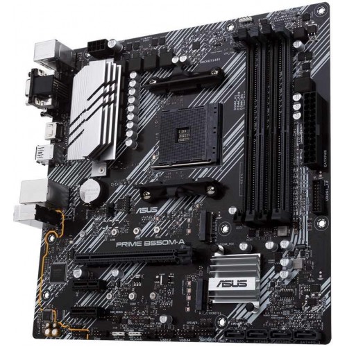 Купить материнскую плату Asus PRIME B550M-A AM4 mATX с поддержкой 4xDDR4, HDMI, DVI и 7.1 звуком