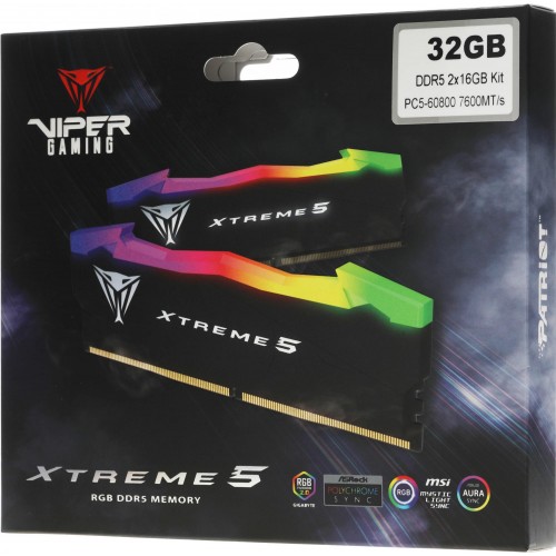Купить Оперативную Память DDR5 2x16Gb 7600MHz Patriot Viper XTREME RGB с Радиатором - Высокая Производительность для Игровых ПК
