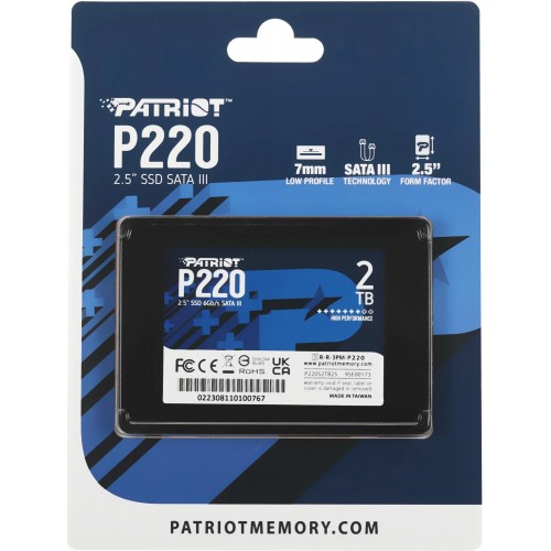 Купить твердотельный накопитель Patriot SATA-III 2TB P220S2TB25 2.5 – высокая скорость и надежность для вашего ПК