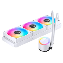 Система жидкостного охлаждения/ Water Cooling System JONSBO TG-360 White (300W, 360mm, White, ARGB/ Fans: 3x120mm, 66.19CFM, 35.4dBA, 1800RPM/ Pump height 72mm, 30dBA, 2400RPM, Rad thickness 27mm/ S: 1700, 1200, 115X, AM5, AM4)