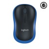 Купить беспроводную оптическую мышь Logitech M185 черный/синий 1000dpi для ноутбука – 2 кнопки, USB (910-002632)